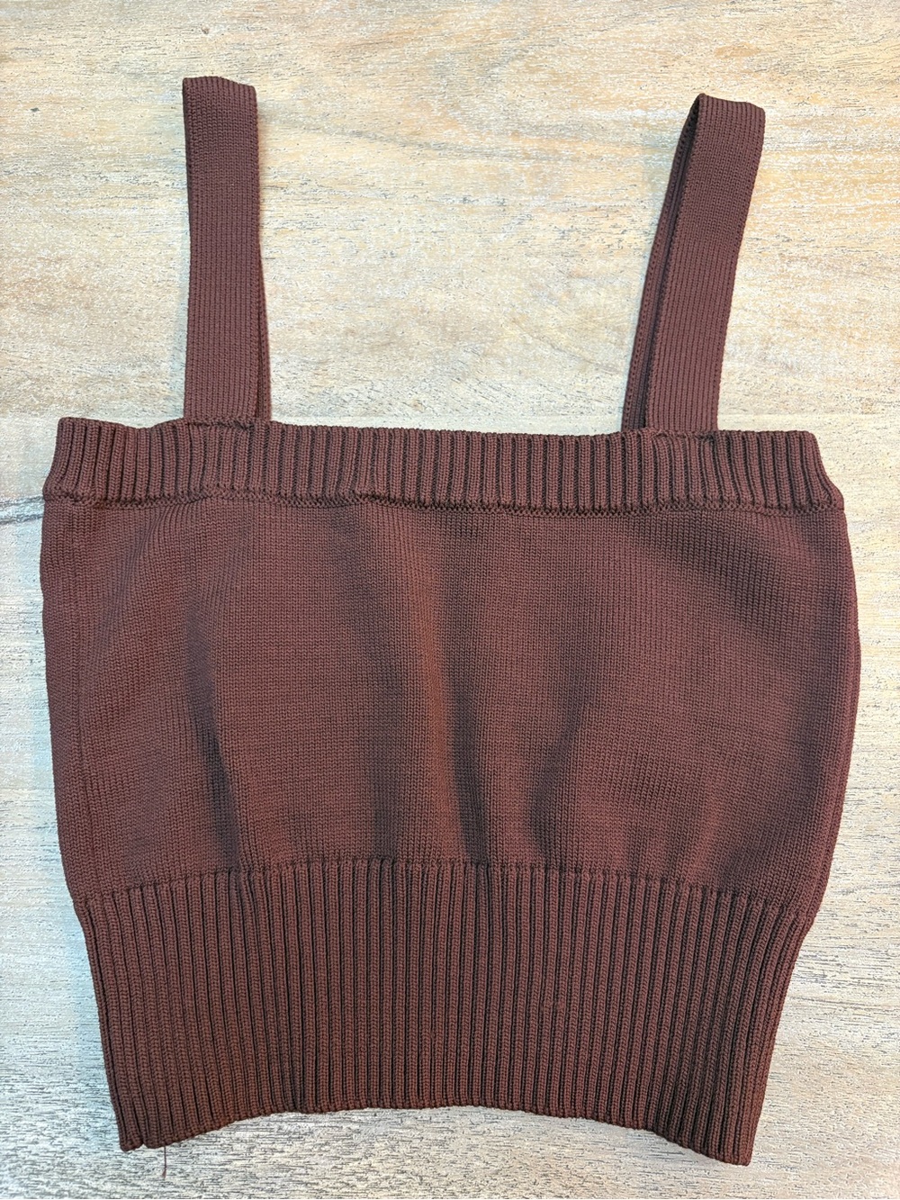 Zara Brown Knit Bustier Crop Top Sweater Tank Corset Cami Ribbed Size M - Picture 4 of 4